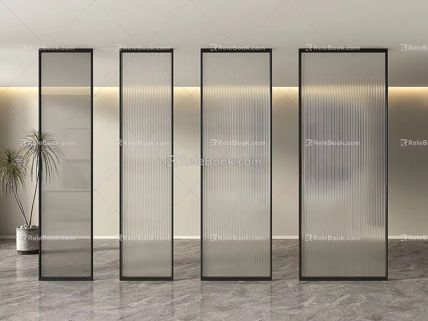 partition glass partition glass screen changhong glass partition screen partition 3d model
