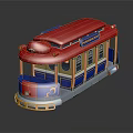 Red Roof Municipal Tram Shaped Decorative Storage Furniture For Kids Room