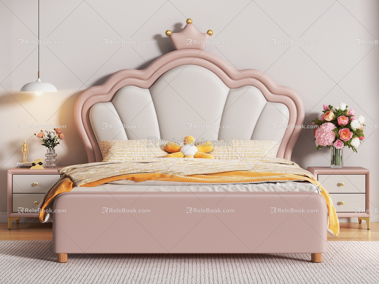 Children's bed Crown Princess bed 3d model