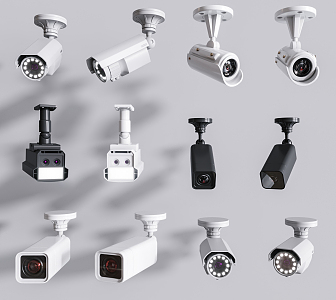 Modern camera security surveillance camera combination 3d model