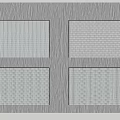 Textured Building Exterior Wall Design With Panel Patterns And Grid Structure 3d model
