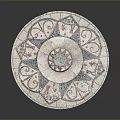 Circular Mosaic Decorative Structure With Central Pedestal And Intricate Tile Patterns 3d model