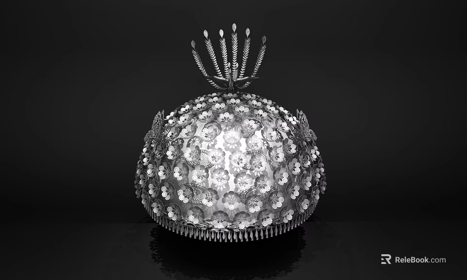 Luxury Sparkling Hat With Crystal Decorations And Crown Like Design 3d model 