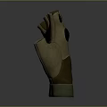 Practical Fingerless Brown And Beige Glove With Reinforced Palm And Comfortable Fit