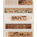 Traditional Chinese Figure Paintings Featuring Ancient Female Figures In Classical Attire And Scenic Backgrounds