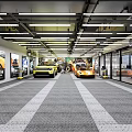 4S Car Showroom Displaying Cars in Spacious Interior with Modern Lighting and Glass Walls