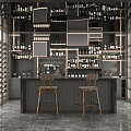 Light Luxury Bar Area Wine Tasting Room Wine Cellar 3d model