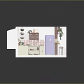 Vibrant Indoor Room Diorama With Furniture Plants And Decorative Elements