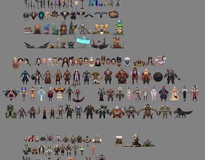 Modern Game Character Hand-painted Male Female Monster Weapon Equipment Props Character 3d model