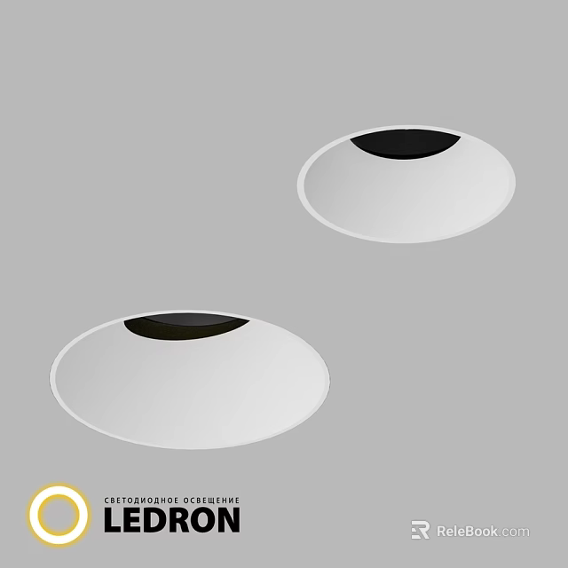 Modern White Round Recessed Downlights With Black Center Ceiling Lighting 3d model 