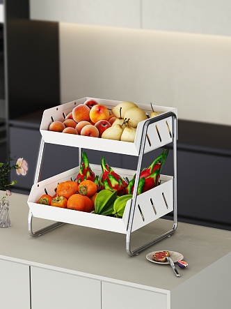 Fruit and vegetable basket rack 3d model