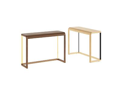 Modern Brown And Beige Benches With Leather Top And Metal Frame Design 3d model