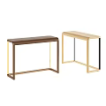 Modern Brown And Beige Benches With Leather Top And Metal Frame Design
