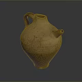 Hand Carved Traditional Clay Jug Sculpture With Handle Spout And Surface Texture