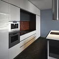 Modern Kitchen Interior Design With Sleek Cabinets And Marble Island Countertop