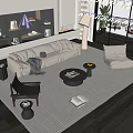 Modern Sofa Coffee Table Combination Sofa Coffee Table 3d model