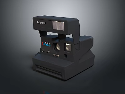 Polaroid Black Vintage Camera With Classic Design And Functional Lens Display Features 3d model