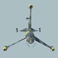Military Fighter Jet With Camouflage Paint Shark Mouth Design And Wings