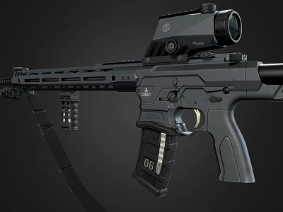 Modern Black Tactical Rifle With High Precision Scope Magazine And Ergonomic Grip 3d model