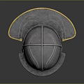 Medieval Weapon Helmet Featuring Shiny Metal Surface Decorative Lines And Chin Strap