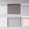 Assorted Window Blinds In Different Styles And Colors For Interior Design 3d model