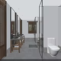Traditional Chinese Hotel Guest Room Interior With Wooden Beams Sofa Bed And Balcony View