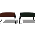 Brown And Dark Green Ottoman Footstools With Metal Frame Modern Design