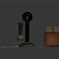 Vintage Antique Telephone With Receiver And Wooden Case