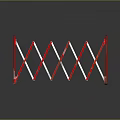 Red Telescopic Barrier With White Stripes And Foldable Safety Design Structure