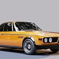 Yellow Retro Car Classic Car BMW 3d model