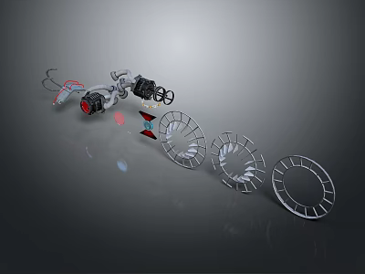 Automotive Tire Components With Alloy Rims And Structural Design Elements 3d model