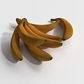 Fresh Yellow Bananas Bunch With Natural Shadow On White Background 3d model