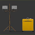 Yellow Portable Tripod Device With Dual Screens And Storage Box