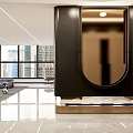 Modern Office Interior Design With Comfortable Sofa Desk Green Plants And Lighting