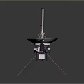 Advanced Spacecraft Scientific Equipment With Parabolic Antenna Long Boom And Instruments