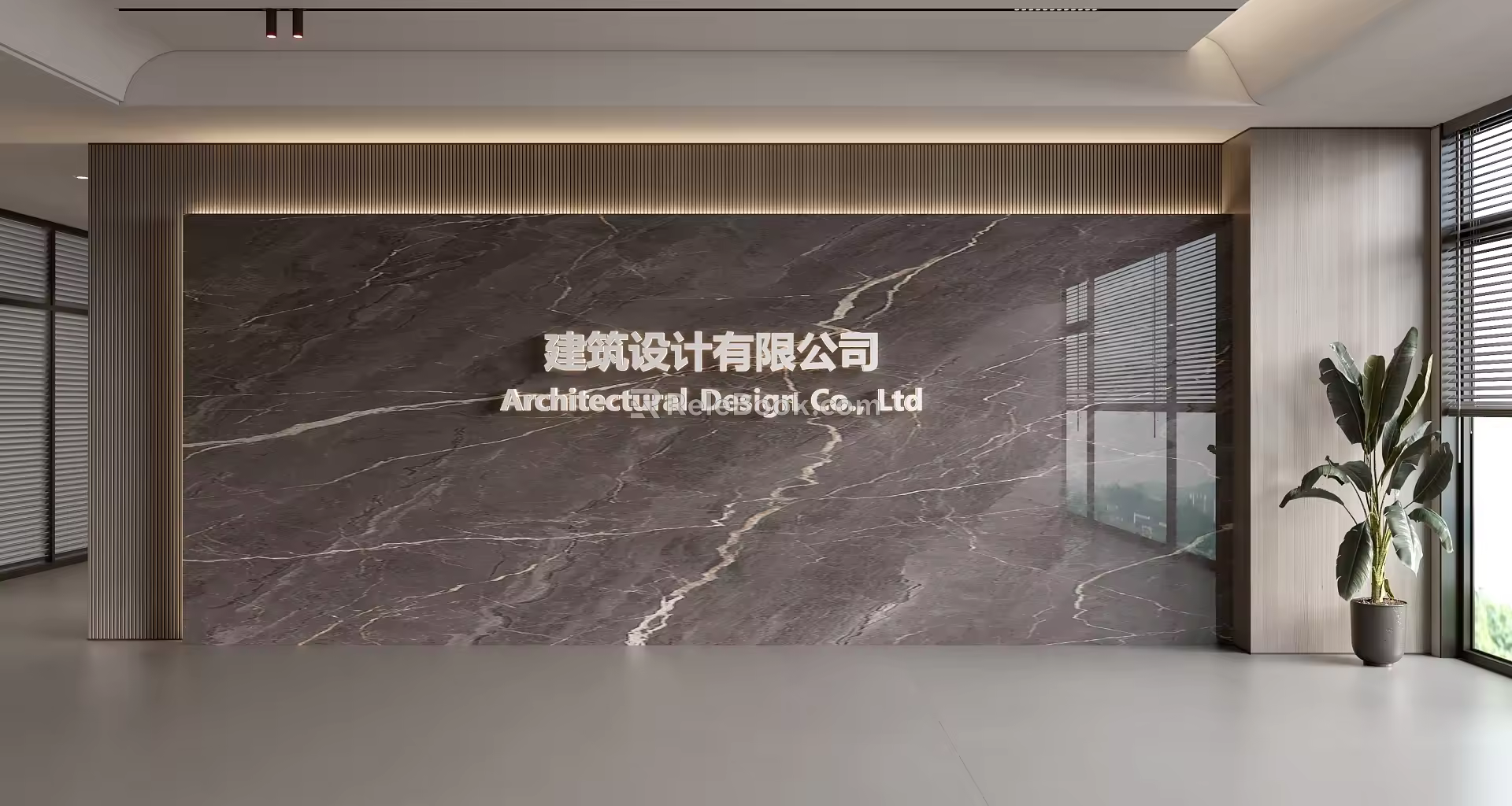 Modern Front Desk Background Wall Simple Background Wall Front Desk Reception Area Background Wall Company Front Desk Background Wall 3d model