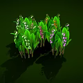 Green Leafy Plants With Small White Pink Purple And Orange Flowers And Brown Stems