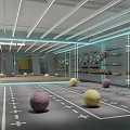 Modern Fitness Gym Interior With Glass Walls Movement Signage And Strength Equipment