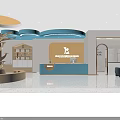 Modern Entrance Hall With Wooden Decor Mirrors Colorful Terrazzo Floor Sofa And Display Cases