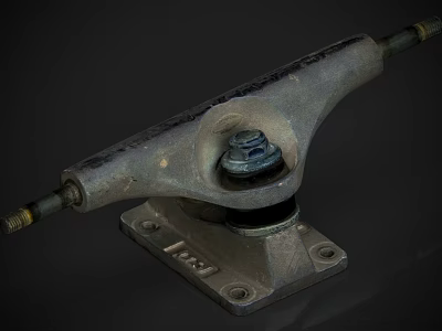 Worn Metal Skateboard Truck Hardware Tool Featuring Bolt Base Plate and Structure 3d model