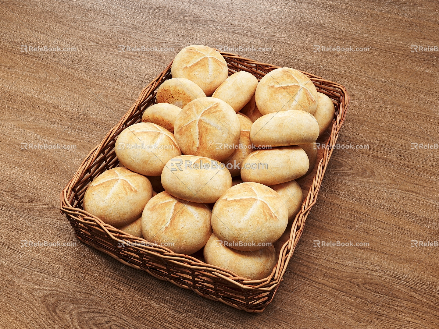 Bread Bread Combination Pastry Bread Basket 3d model