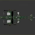 Vintage Green Wheeled Cannon Weapon With Metal Structure And Classic Design
