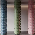Colorful Decorative Interior Columns With Hexagonal Stacked Design In Blue Green Pink