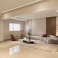 Soft Beige Modern Living Room With Comfortable Sectional Sofa And Elegant Minimalist Home Decor