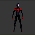 Spider Man Black And Red Costume With White Eye Mask Design