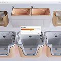 Modern Bathroom Accessories With Double Basin Washbasin White Cabinet And Wooden Storage Baskets