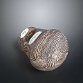 Handmade Textured Ceramic Vase With Natural Patterns For Household Decorative Use 3d model