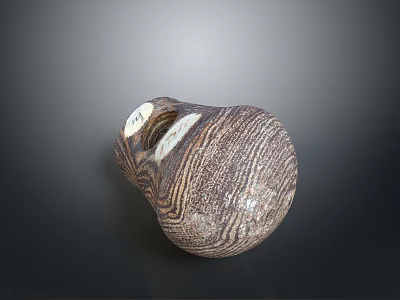 Handmade Textured Ceramic Vase With Natural Patterns For Household Decorative Use 3d model