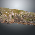 Garden Landscape Rockery Design Featuring Natural Moss And Detailed Rock Texture