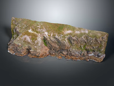 Garden Landscape Rockery Design Featuring Natural Moss And Detailed Rock Texture 3d model